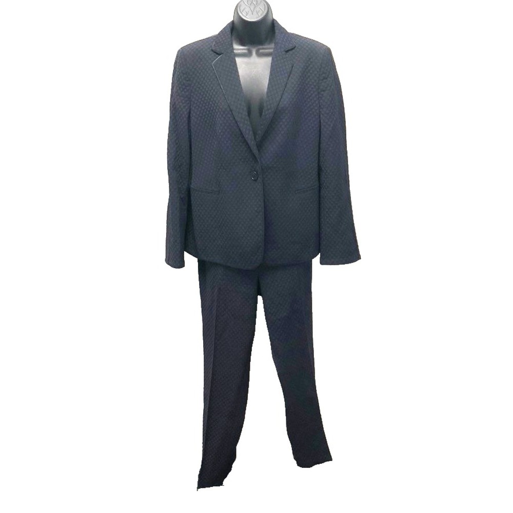 Akris Punto Suit Set Womens 14 Blue Pants Blazer Jacket Business Career Teacher